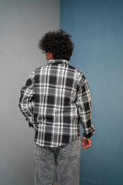 Men’s  BORDER Checked Full Sleeve Shirt  Trendy Casual Wear- Black