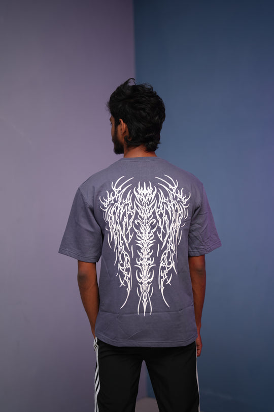 Men’s Five Sleeve Round Neak INFERND Printed T Shirt-Violet – 7MAN Men's Fashion India