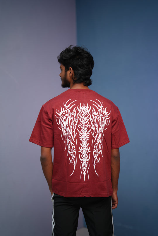Men’s Five Sleeve Round Neak INFERND Printed T Shirt-Red – 7MAN Men's Fashion India