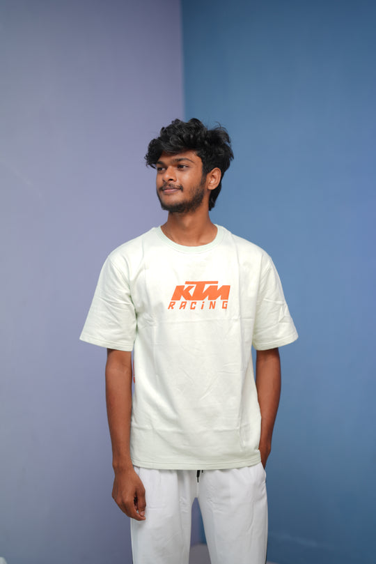 Men’s Five Sleeve Round Neck KTM RACING Printed T Shirt - Mint Green – alternate view – 7MAN India