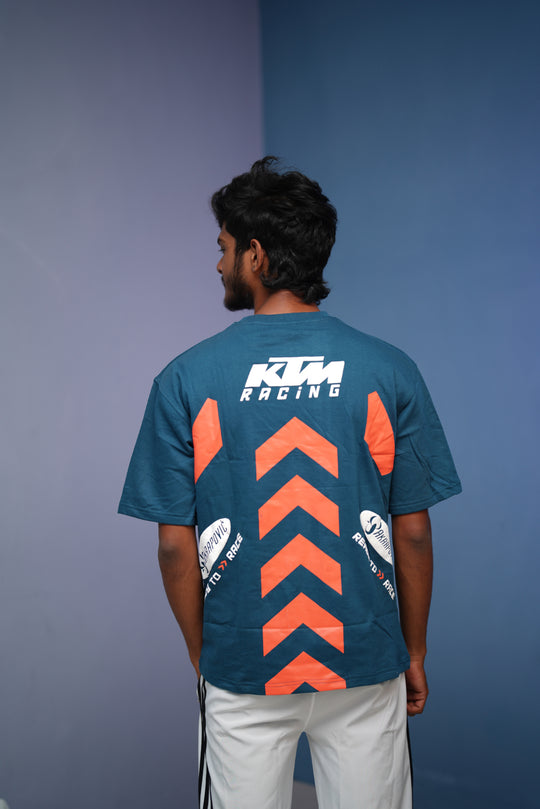 Men’s Five Sleeve Round Neck KTM RACING Printed T Shirt-Blue – 7MAN Men's Fashion India