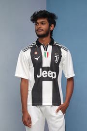 Short Sleeve JEEP Jersey and Baggy Pant Co-ord Set for Men - White with Black