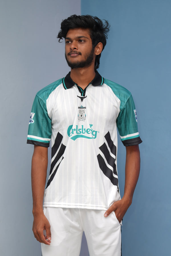 Short Sleeve Round Neck FOWLER Jersey for Men - Black Collar With Green