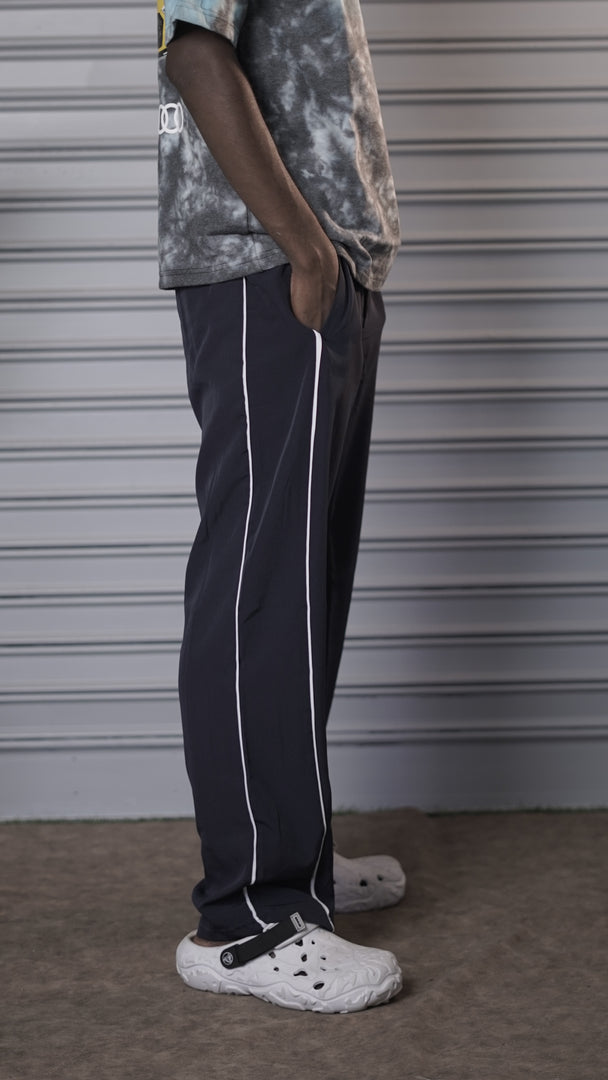 Men's Streetwear Relaxed NS Piping Jogger Pants - Grey