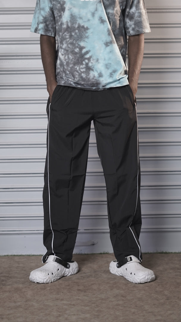 Men's Streetwear Relaxed NS Piping Jogger Pants - Dark navy blue
