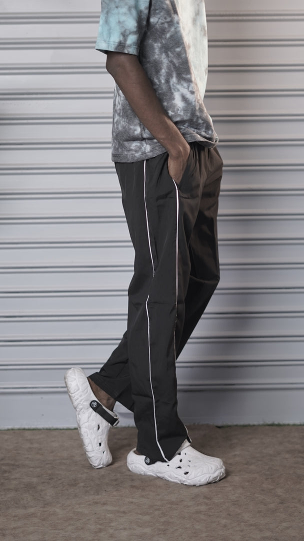 Men's Streetwear Relaxed NS Piping Jogger Pants - Dark navy blue