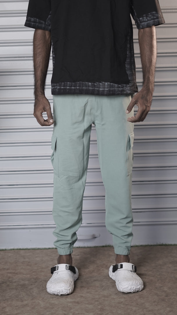 Regular Fit Mens Ottaman Cargo Track Pant - light green