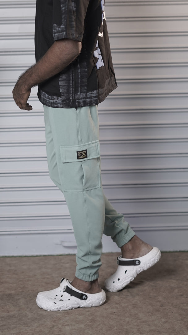 Regular Fit Mens Ottaman Cargo Track Pant - light green