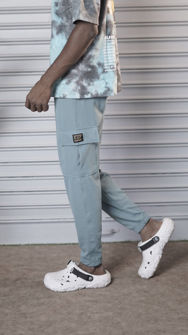 Regular Fit Men's Ottoman Cargo Track Pant - ash