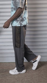 Men's Mesh Baggy Panel Relaxed Fit Streetwear Pants - Grey