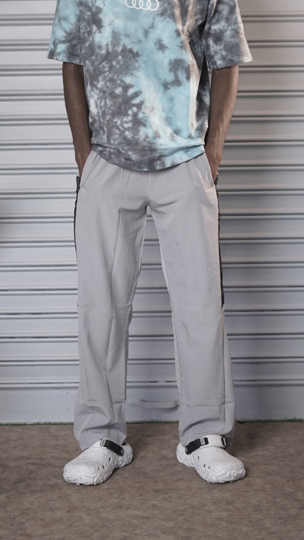 Men's Mesh Baggy Panel Relaxed Fit Streetwear Pants - Ash