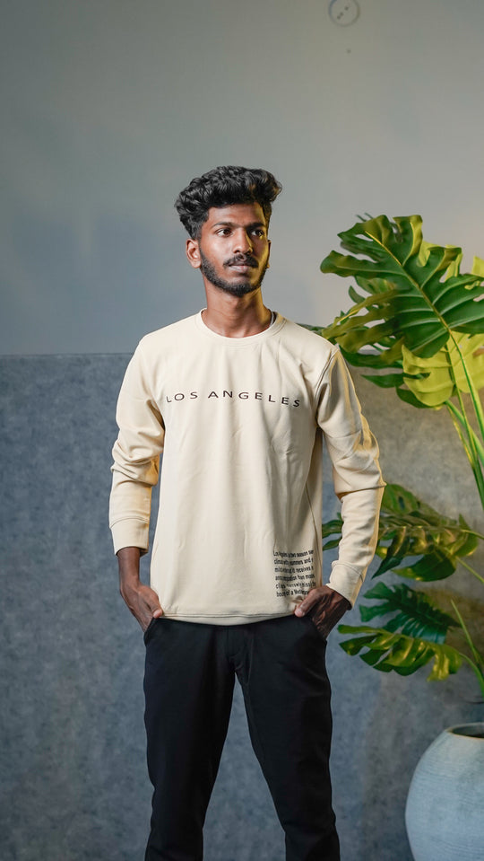 Men's Relaxed Fit Los Angeles Full Sleeve T-Shirt - Sandle – alternate view – 7MAN India