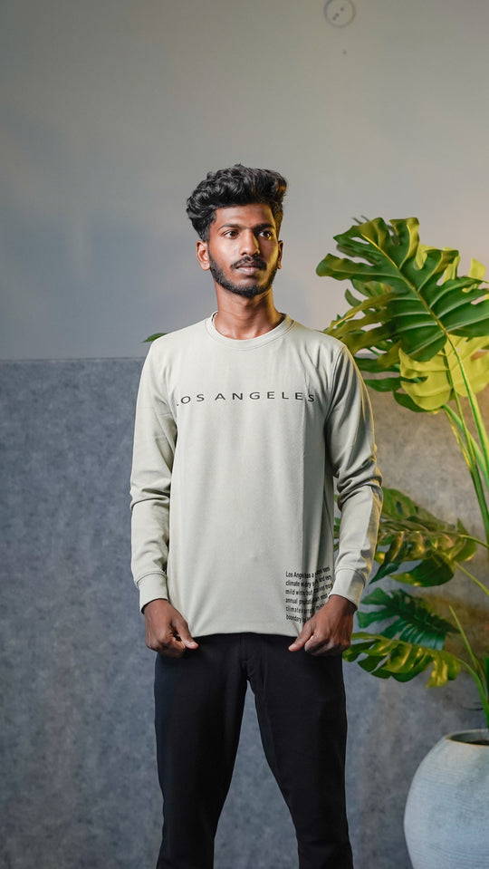 Men's Relaxed Fit Los Angeles Full Sleeve T-Shirt - Ash – 7MAN Men's Fashion India