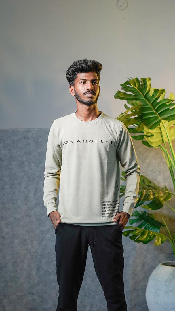 Men's Relaxed Fit Los Angeles Full Sleeve T-Shirt - Ash