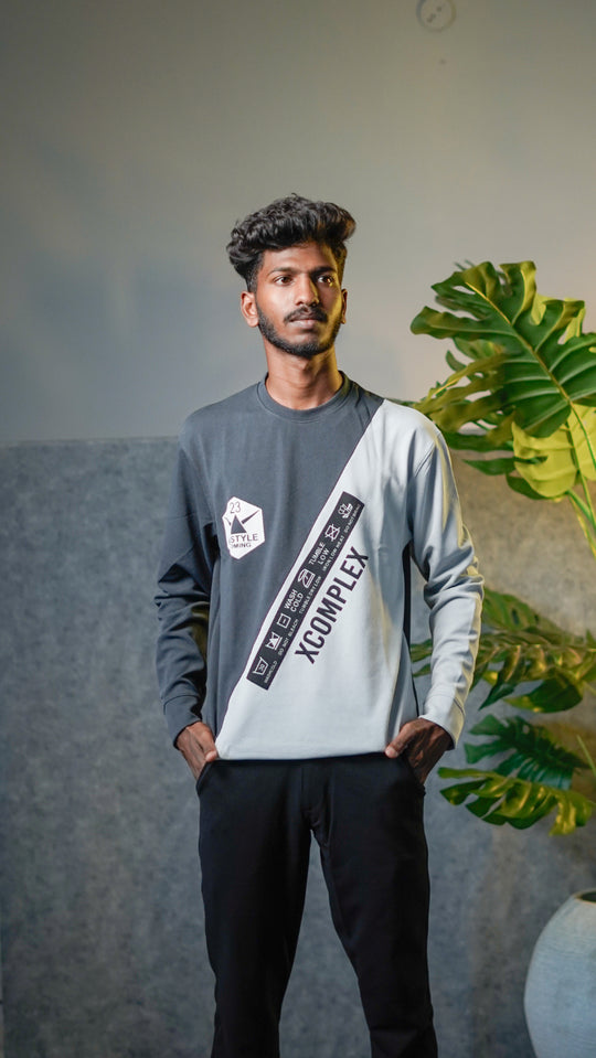 Men's Xcomplex Casual Crew Neck Colorblock T-Shirt - Grey & Ash – 7MAN Men's Fashion India