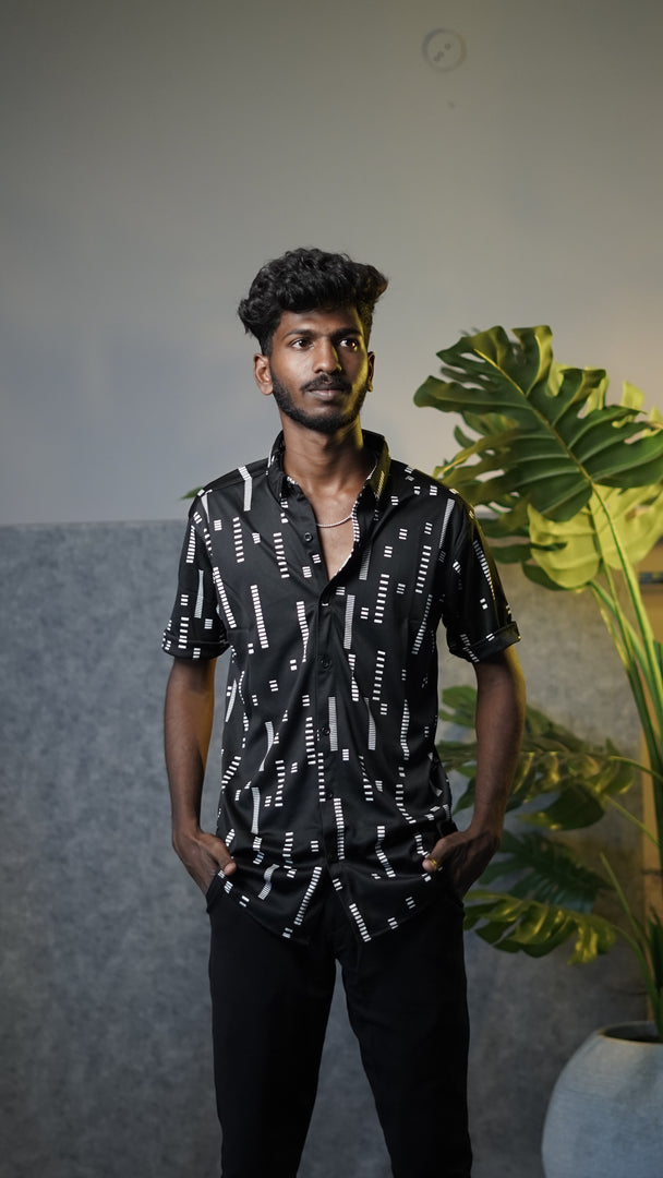Men's Premium Half Sleeve Casual Printed Lycra Shirt - 1