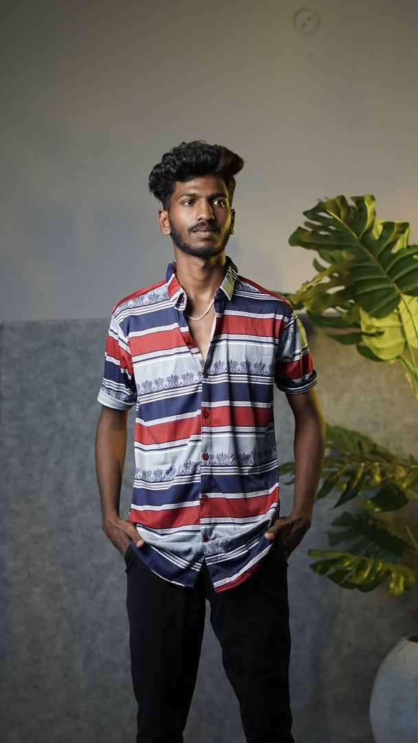 Men's Premium Half Sleeve Casual Printed Lycra Shirt - 9
