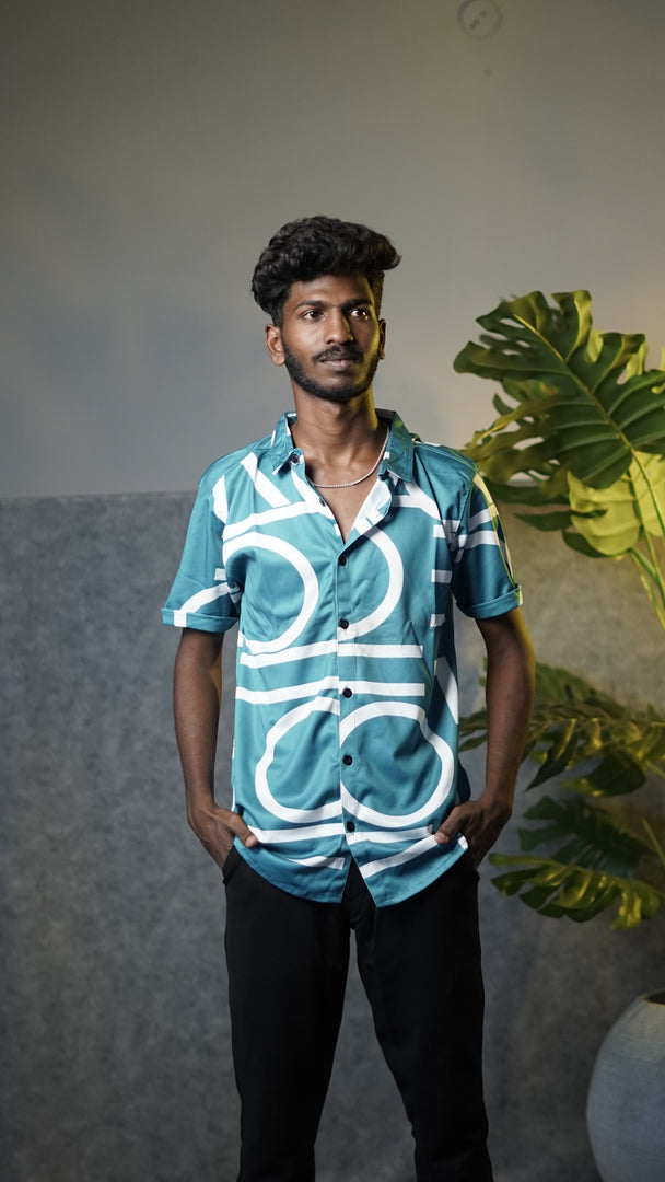 Men's Premium Half Sleeve Casual Printed Lycra Shirt - 10