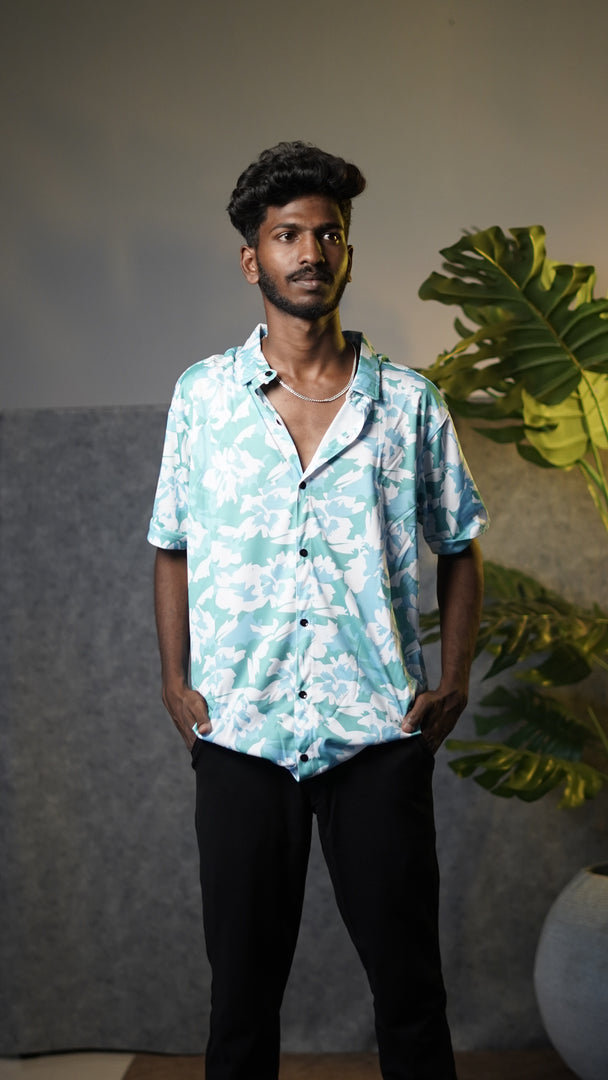 Men's Premium Half Sleeve Casual Printed Lycra Shirt - 14