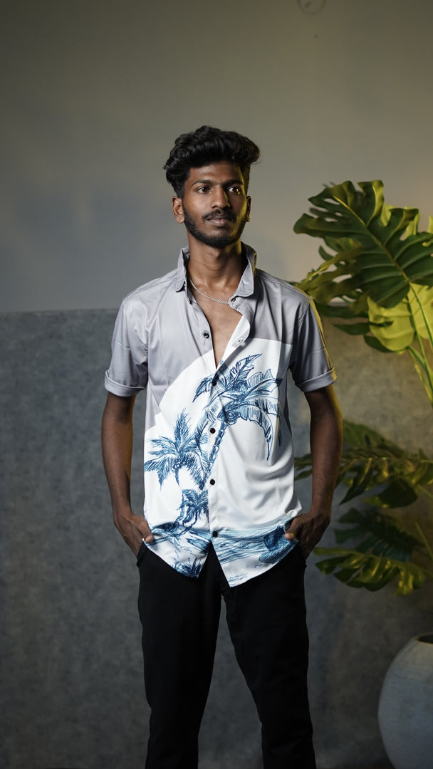 Men's Premium Half Sleeve Casual Printed Lycra Shirt - 20