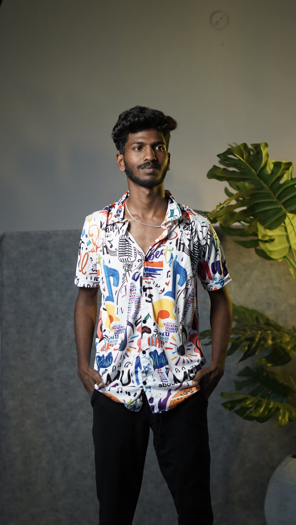 Men's Premium Half Sleeve Casual Printed Lycra Shirt - 21