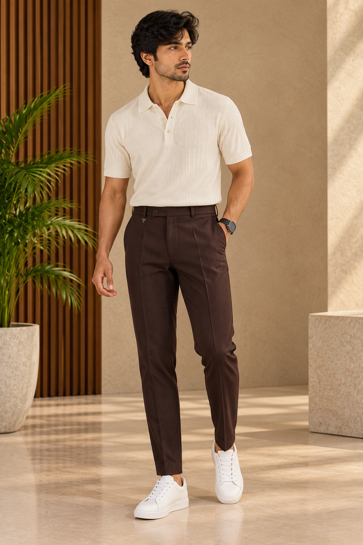 Men's Slim Fit Formal & Casual Stretchable Polo Pant - 6