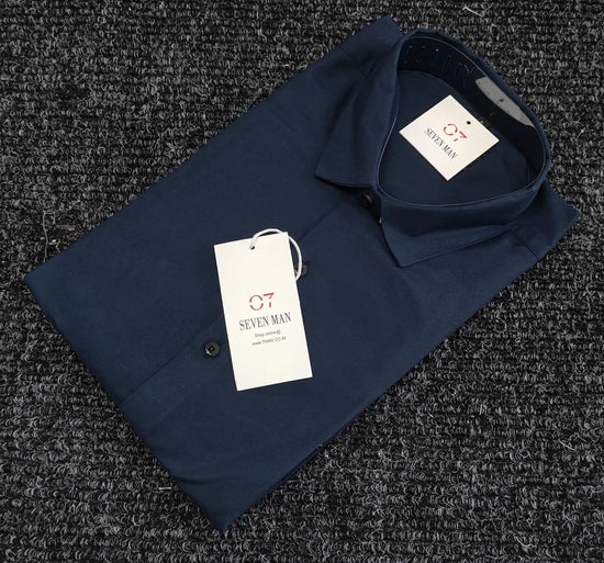 Cotton Party Wear Full Sleeve Shirt for Men Comfortable & Breathable - Navy Blue