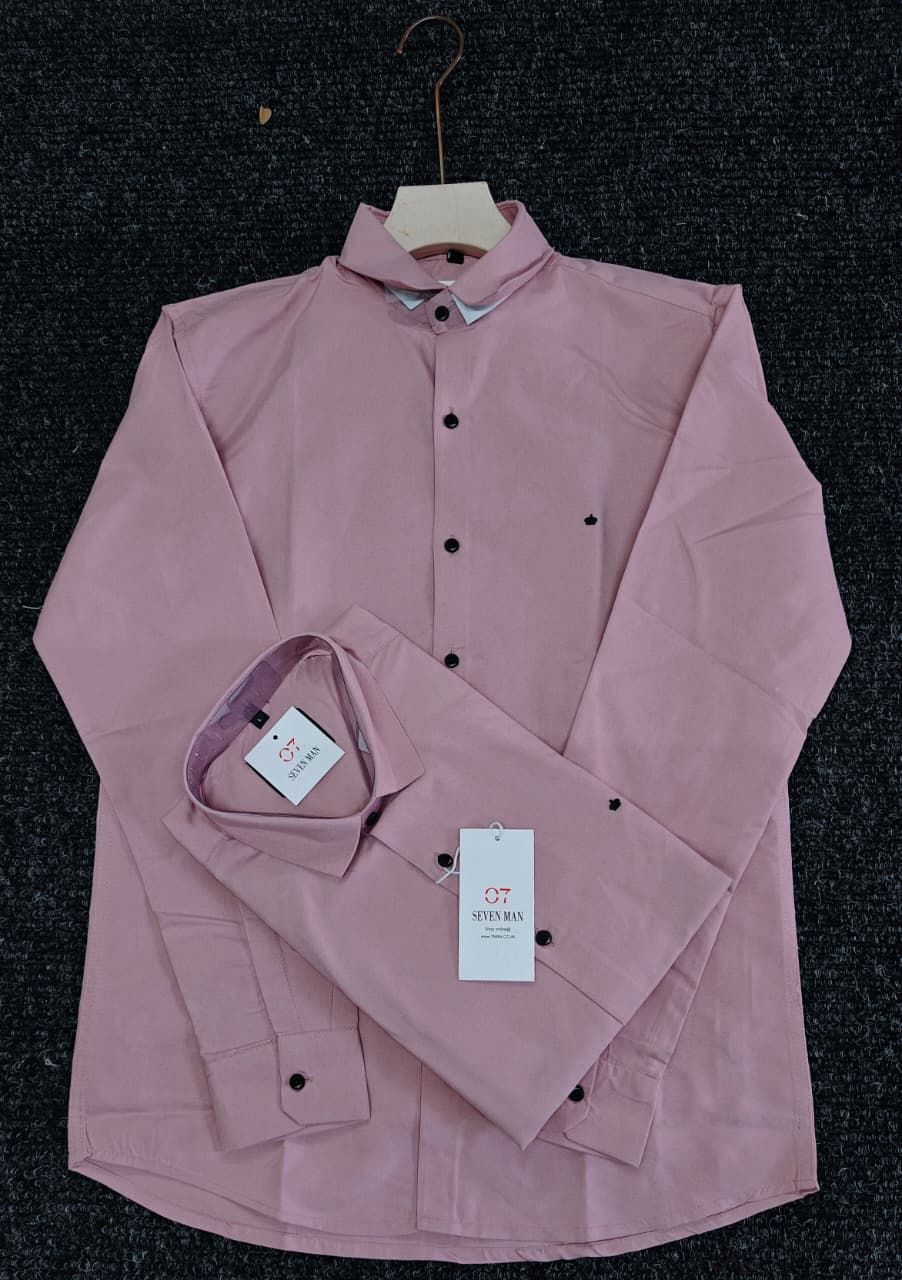 Cotton Party Wear Full Sleeve Shirt for Men Comfortable & Breathable - Pink