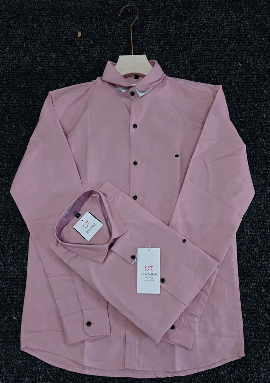 Cotton Party Wear Full Sleeve Shirt for Men Comfortable & Breathable - Pink