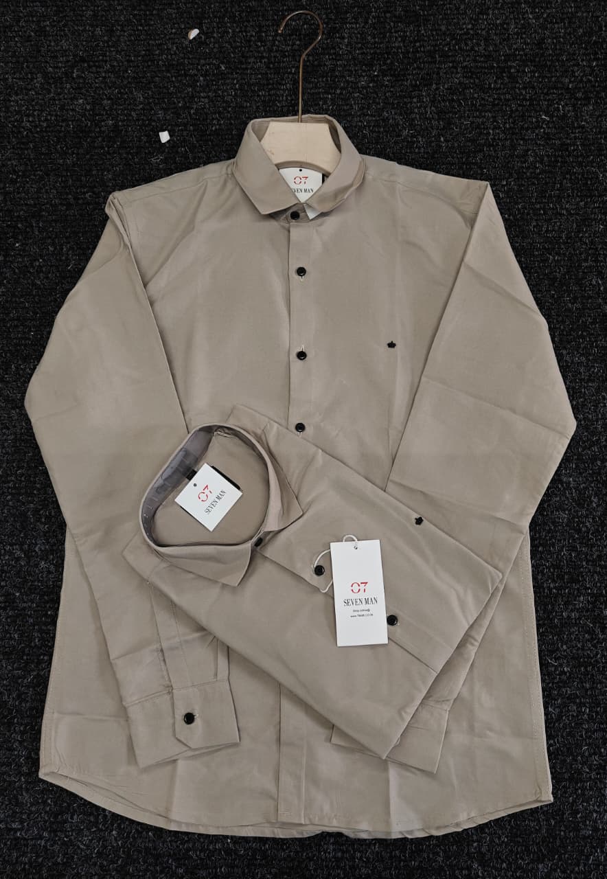 Cotton Party Wear Full Sleeve Shirt for Men Comfortable & Breathable - Light Sandle