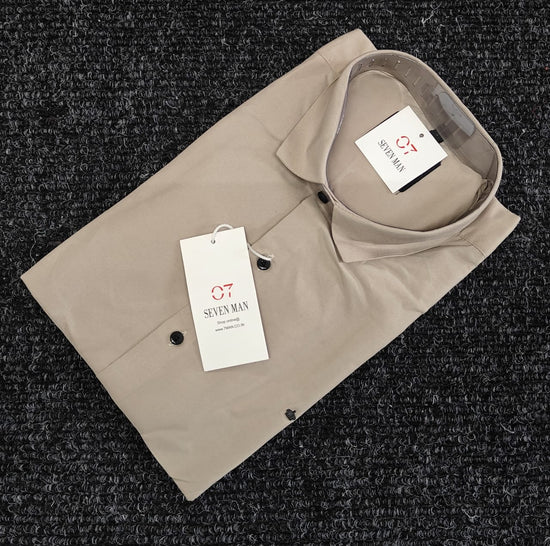 Cotton Party Wear Full Sleeve Shirt for Men Comfortable & Breathable - Light Sandle