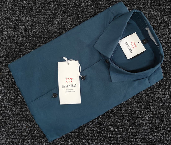 Cotton Party Wear Full Sleeve Shirt for Men Comfortable & Breathable - Petrol Blue