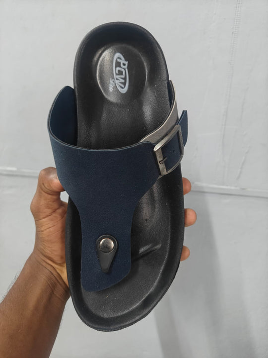 Stylish Slip-On Sandals for Men | Daily Wear Trendy Slippers - HOTSTAR (Navy blue) – alternate view – 7MAN India