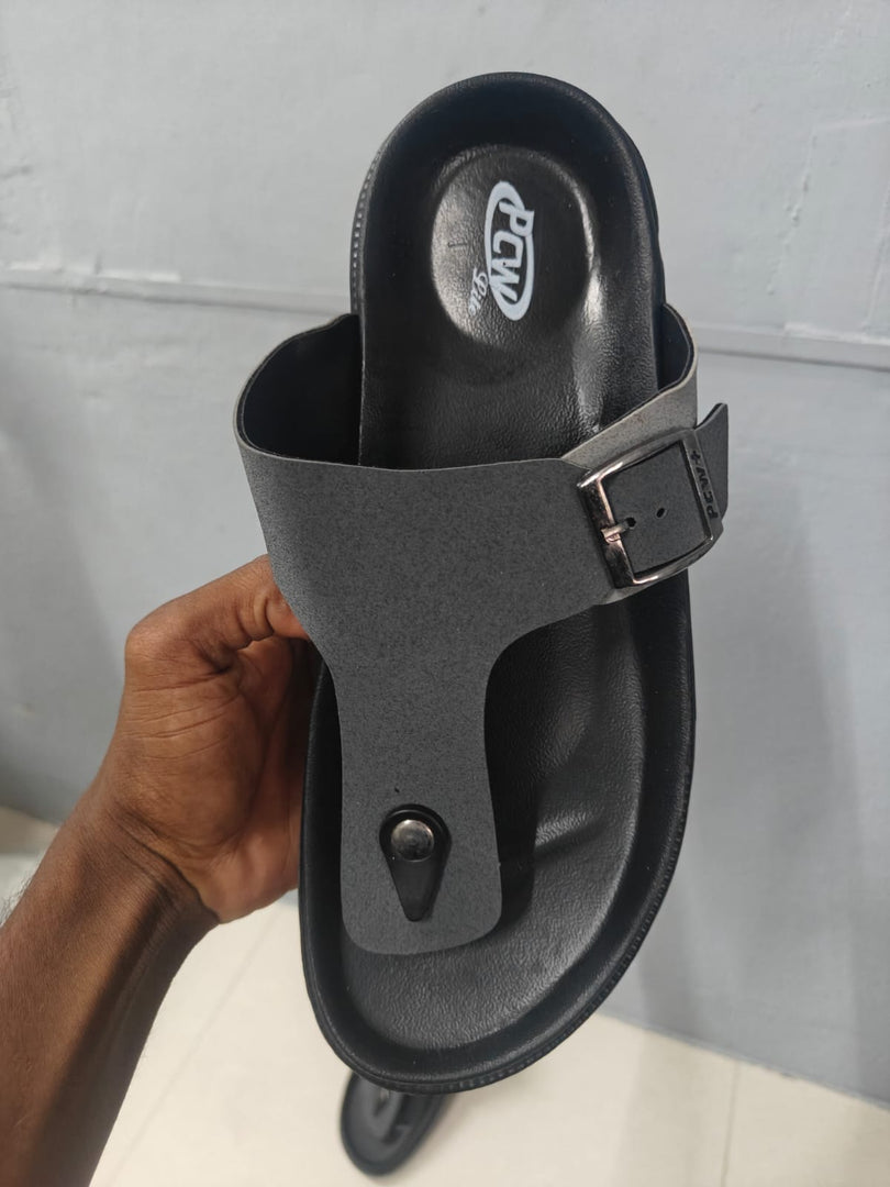 Stylish Slip-On Sandals for Men | Daily Wear Trendy Slippers - HOTSTAR (Grey)