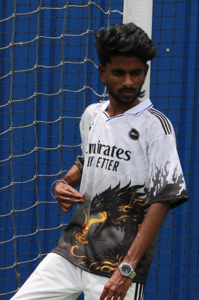 Men's White Dragon Football Jersey