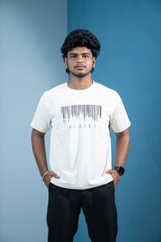 Trending Oversized ALASKA Printed T-Shirt for Men-White