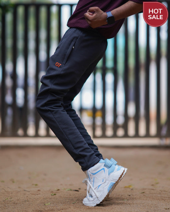ATTRACTIVE MEN'S POPCORN TRACK PANT-DARK GREY-7 Man