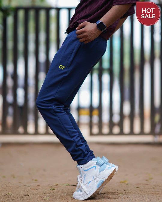ATTRACTIVE MEN'S POPCORN TRACK PANT-PETROL BLUE – 7MAN Men's Fashion India