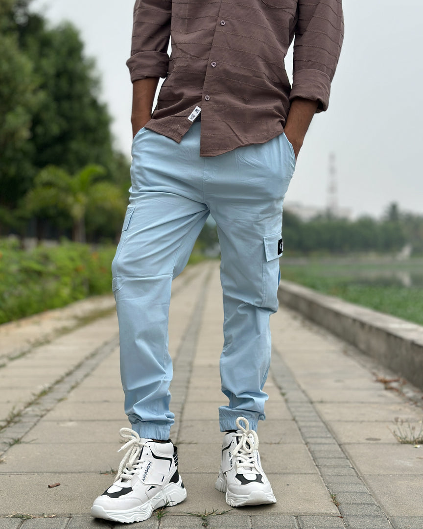 ATTRACTIVE TRENDY 400 RS CARGO PANT-ICE BLUE-7 Man