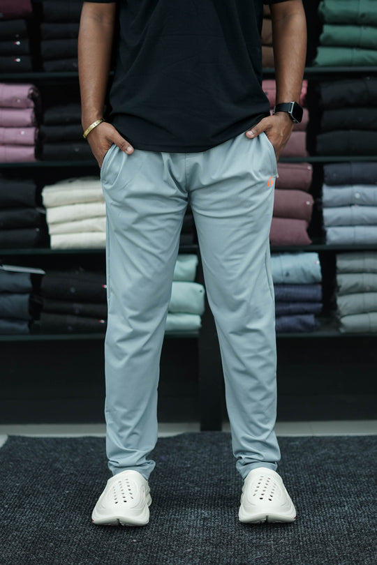 Buy Men's Casual 4 Way Lycra Track Pant - Ash – alternate view – 7MAN India