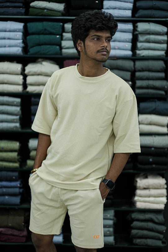 COLOURFUL CO-ORD SETS T-SHIRT AND SHORTS -SANDLE – 7MAN Men's Fashion India