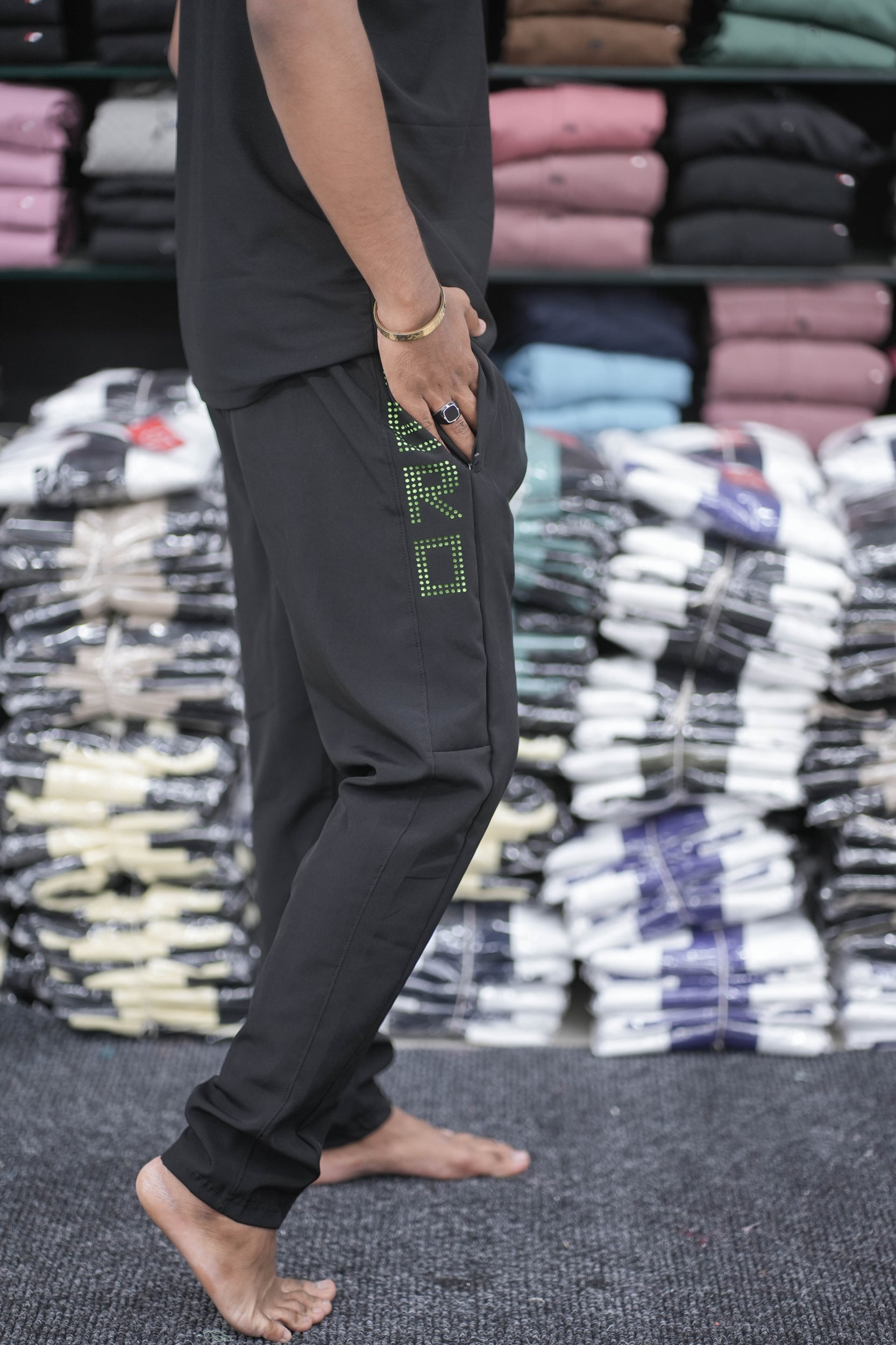 Daily Wear Men's NS-TRACK PANT-BLACK-7 Man