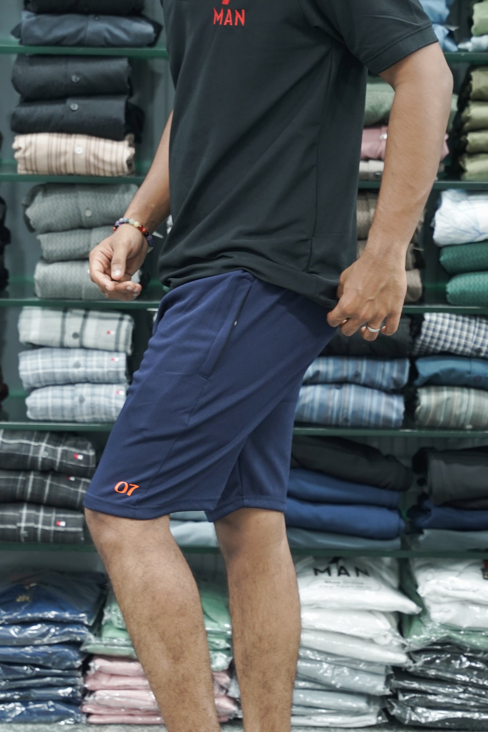 Daily Wear Trendy Mens Korean Trouser & Shorts - Navy Blue
