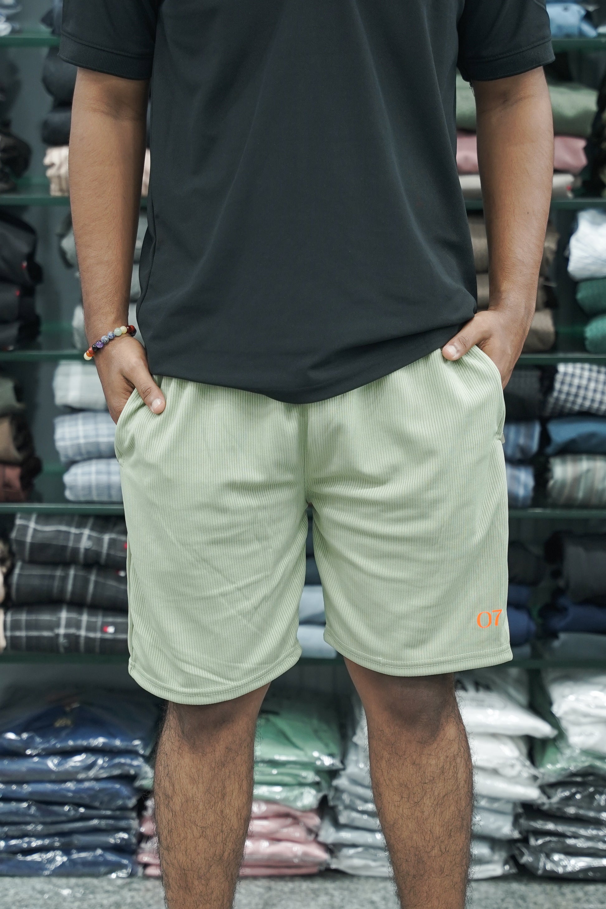 Daily Wear Trendy Mens Korean Trouser & Shorts - Light Green
