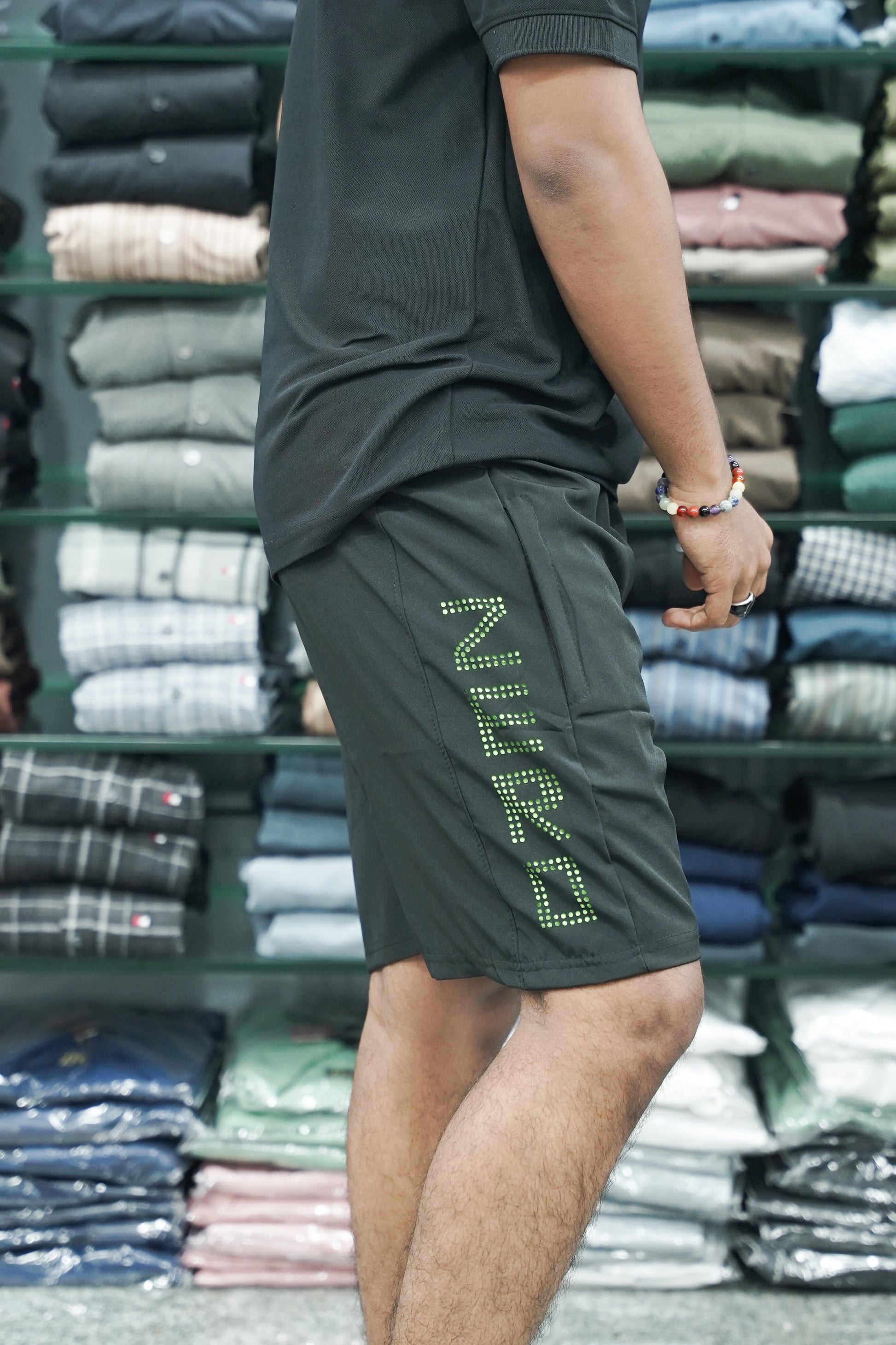 Daily Wear Trendy Mens NS Laser Printed Trouser & Shorts - Black