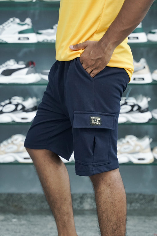 Daily Wear Trendy Mens Ottoman Trouser & Shorts - Navy Blue