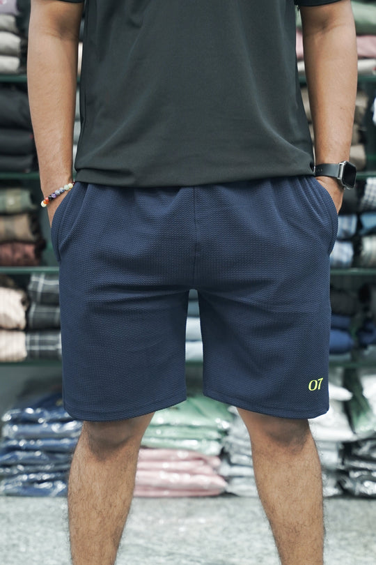 Daily Wear Trendy Mens Popcorn Trouser & Shorts - Navy Blue – alternate view – 7MAN India