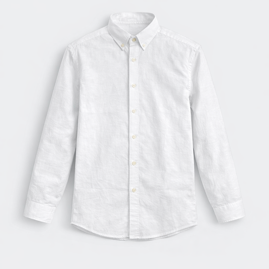 Men’s Plain Casual Shirt – Slim Fit Cotton Shirt - White