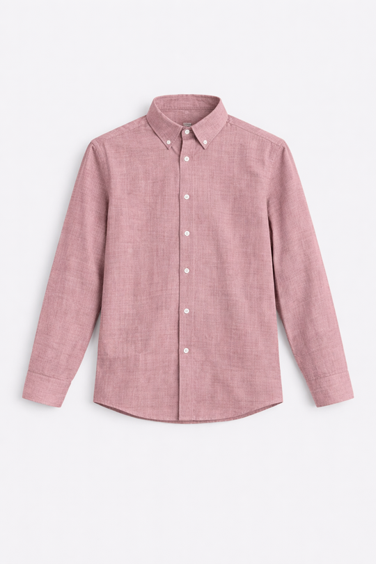 Men’s Plain Casual Shirt – Slim Fit Cotton Shirt - Pink