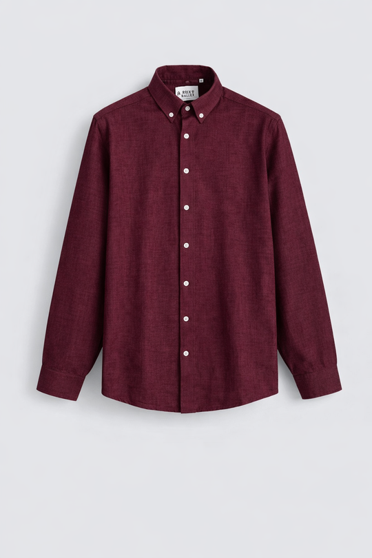 Men’s Plain Casual Shirt – Slim Fit Cotton Shirt - Maroon